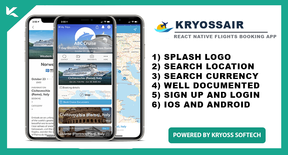 KryossAir -  React Native Flights Booking App